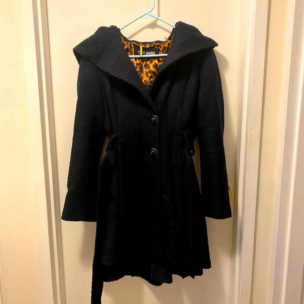Steve Madden (ModCloth) dramatic hood navy coat